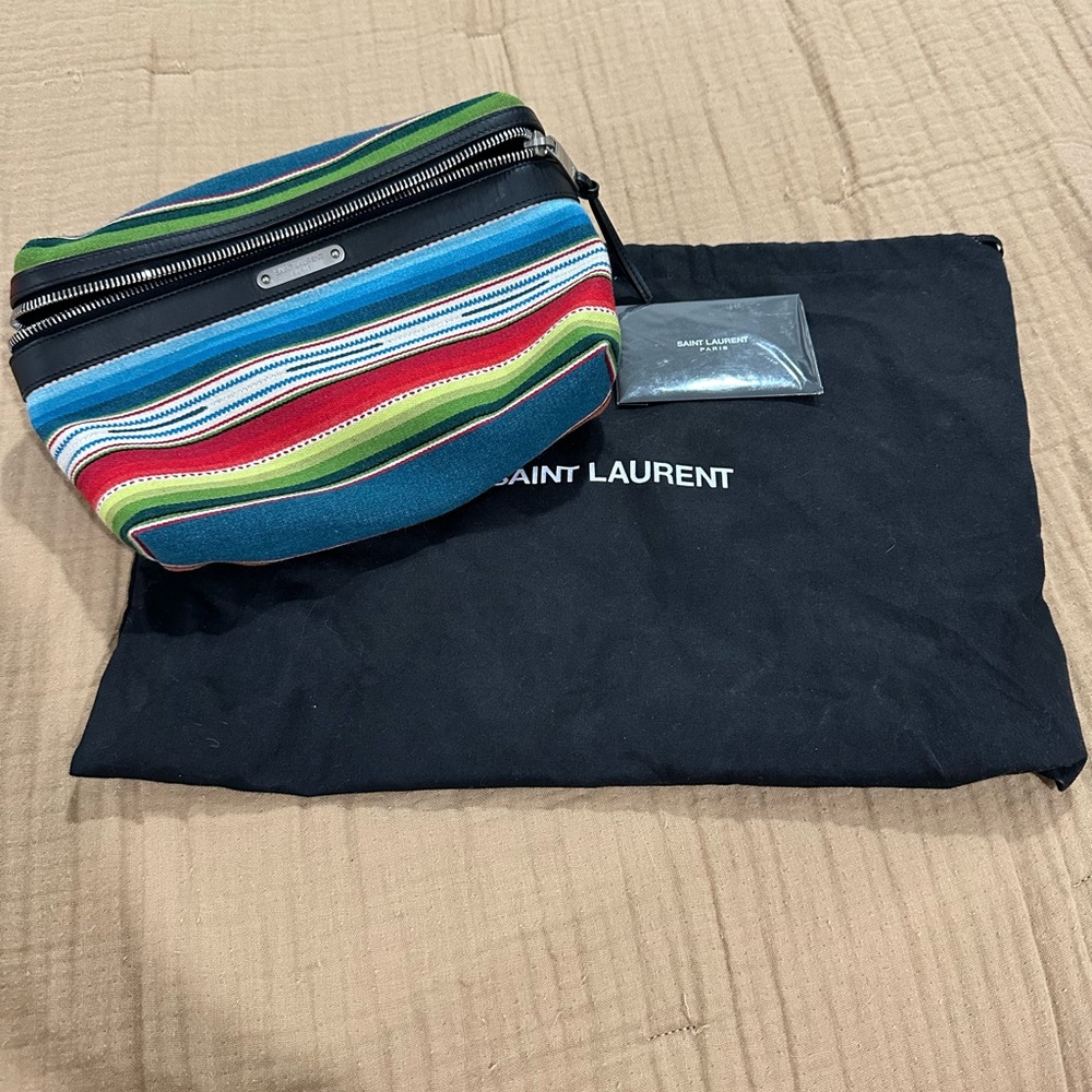 Saint Laurent Wool Mexican Jacquard City Belt Bag Multicolor